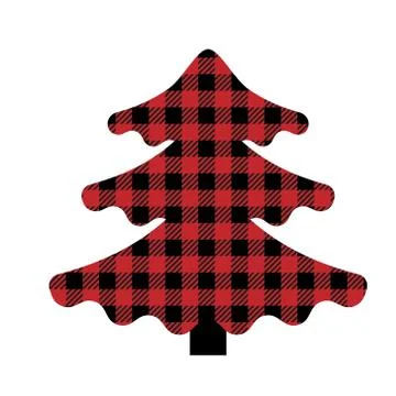 Tree pattern at Buffalo Plaid. Festive background for design and print esp Stock Illustration