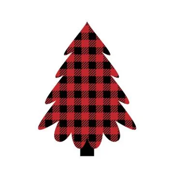 Tree pattern at Buffalo Plaid. Festive background for design and print esp Stock Illustration