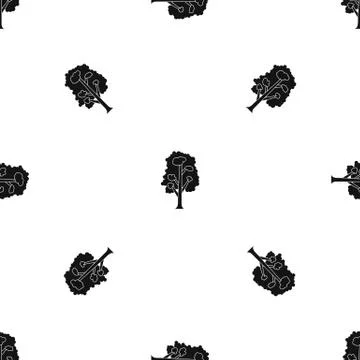 Tree pattern seamless black Stock Illustration