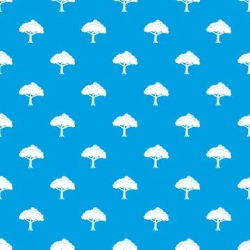 Tree pattern seamless blue Stock Illustration