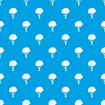 Tree pattern seamless blue Stock Illustration