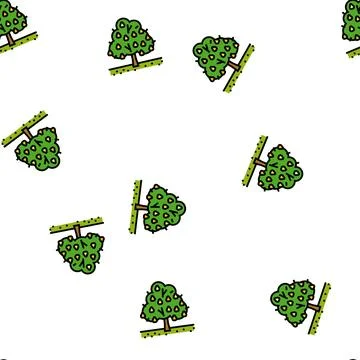 Tree pear vector seamless pattern Stock Illustration