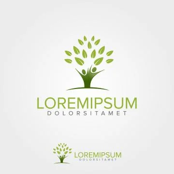 Tree People Logo Template. Stock-Illustration