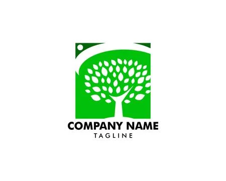 Tree with people logo template Stock Illustration