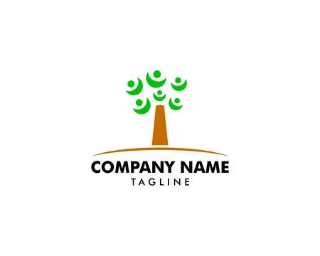 Tree with people logo template Stock Illustration