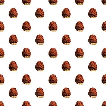 Tree pine nut pattern seamless vector Stock Illustration
