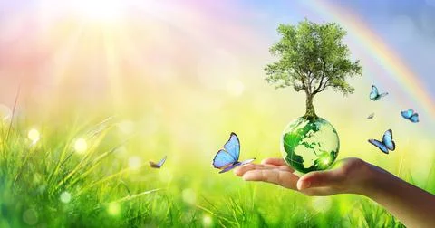 Tree On Planet - Environment Concept Stock Photos