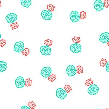 Tree plant in house vector seamless pattern Stock Illustration