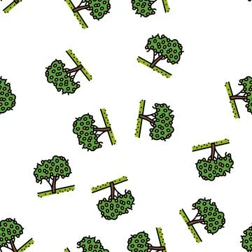 Tree plant lemon vector seamless pattern Stock Illustration