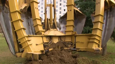 Tree Planting Machine Preparing Soil for Urban Landscaping Stock-Footage 344577246