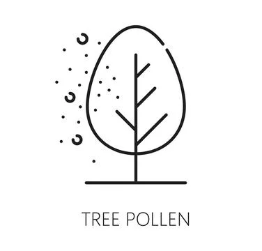 Tree pollen non food allergen free linear icon Stock Illustration