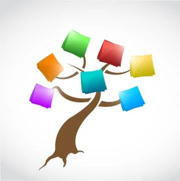 Tree with post messages illustration design 스톡 일러스트