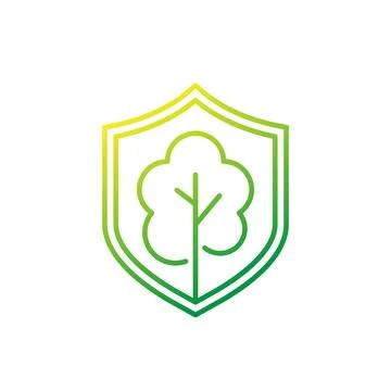 Tree protection line icon on white Illustrazione stock