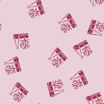 Tree pruning garden maintenance glyph seamless pattern Stock Illustration