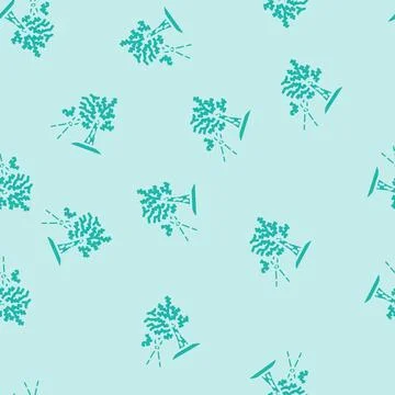 Tree pruning garden maintenance glyph vector seamless pattern Illustrazione stock