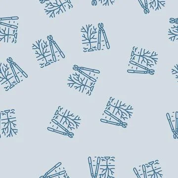 Tree pruning garden maintenance line seamless pattern Stock Illustration