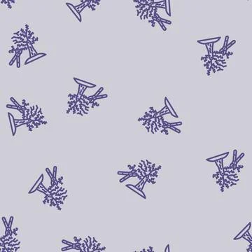 Tree pruning garden maintenance line vector seamless pattern イラスト素材