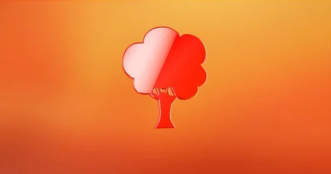 Tree Red 3d Icon Stock Footage 71729843