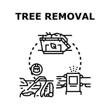 Tree removal process concept vector illustration Illustrazione stock