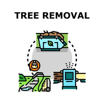 Tree removal process concept vector illustration Stock Illustration