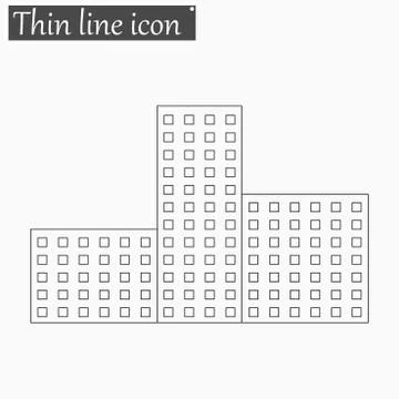 Tree Residential building icon Vector Style thin line Ilustración de archivo