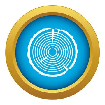 Tree ring icon blue vector isolated Stock Illustration