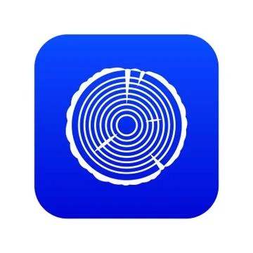 Tree ring icon digital blue Stock Illustration