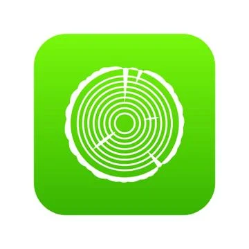 Tree ring icon digital green Stock Illustration
