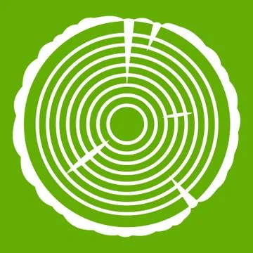 Tree ring icon green Stock Illustration
