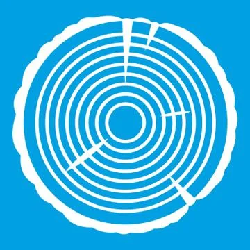 Tree ring icon white Stock Illustration