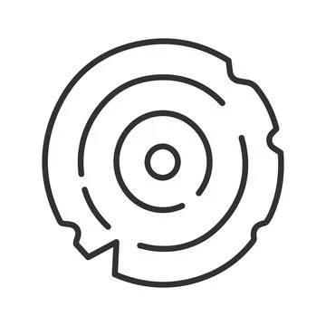 Tree ring wood slice icon in line design. Tree ring, wood slice, nature, growth Stock Illustration