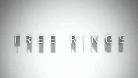 Tree Rings 3D title animation with shadows on a white background Vídeos de archivo 296553547