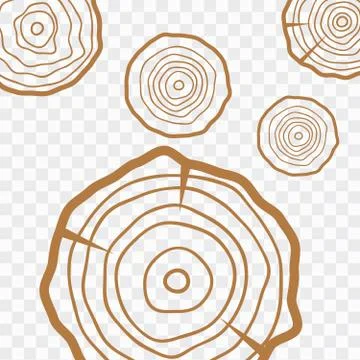 Tree rings background. Abstract age annual circle tree vector Stock Illustration