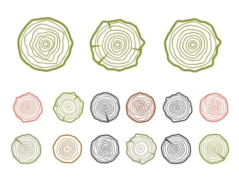 Tree rings background. Abstract age annual circle tree vector 스톡 일러스트