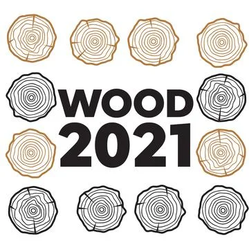 Tree rings background. Abstract age annual circle tree vector Stock Illustration