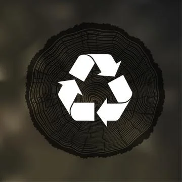 Tree rings background with reuse symbol. template for annual reports イラスト素材
