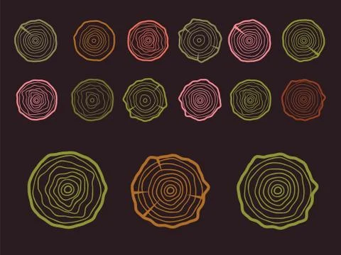 Tree rings background. Saw cut tree trunk texture. Wood texture vector Stock Illustration