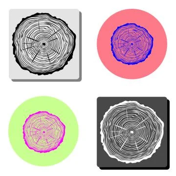 Tree rings. flat vector icon Stock Illustration