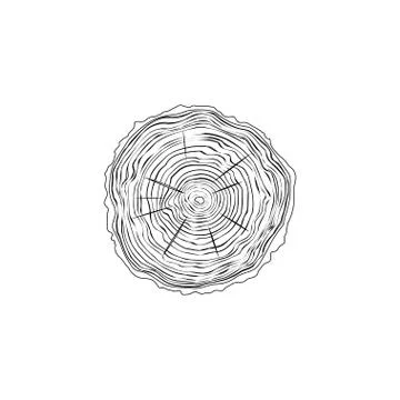 Tree rings. flat vector icon Stock Illustration