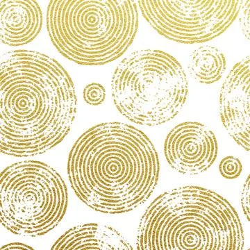 Tree rings gold seamless pattern Stock Illustration