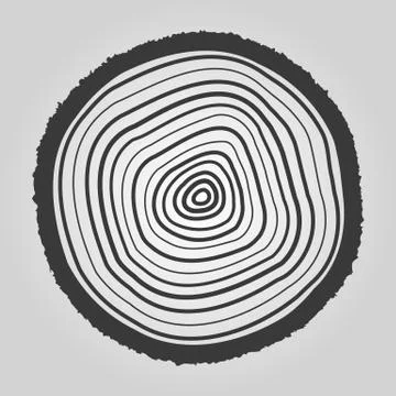 The tree rings icon. Tree Rings symbol. Flat Stock Illustration