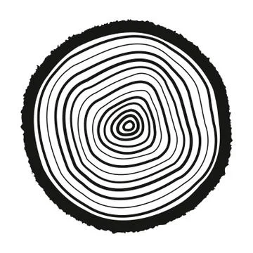 The tree rings icon. Tree Rings symbol. Flat Stock Illustration