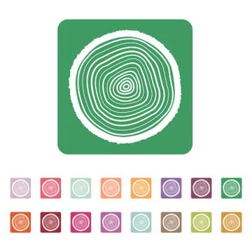 The tree rings icon. Tree Rings symbol. Flat Stock Illustration