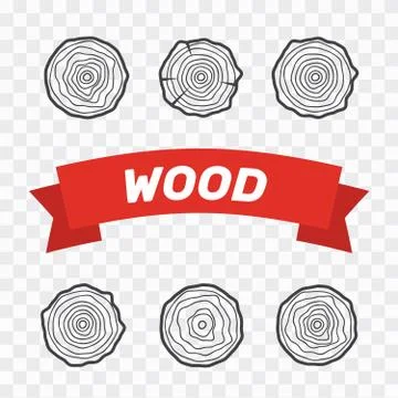 Tree rings icons vector illustration. Abstract age annual. Circle tree backgr Stock Illustration
