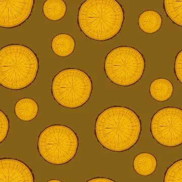 Tree rings saw cut tree trunk background. seamless wallpaper. vector illustra 스톡 일러스트
