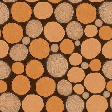 Tree rings saw cut tree trunk background. イラスト素材