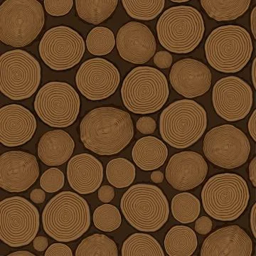 Tree rings saw cut tree trunk background Stock Illustration