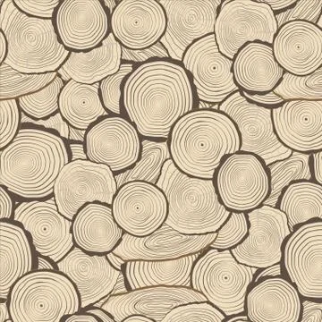 Tree rings saw cut tree trunk background Stock Illustration