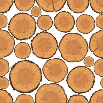 Tree Rings Seamless Pattern Stock Illustration