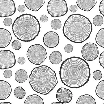 Tree Rings Seamless Vector Pattern Illustrazione stock